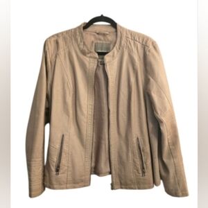Maurices tan color, faux Moto leather jacket, plus size 1
